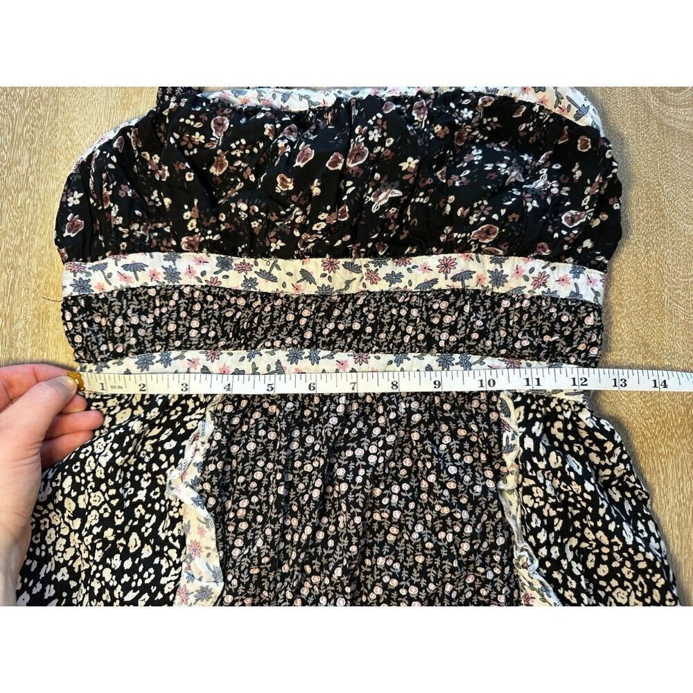 Free People Yesica Mixed Floral Maxi Dress Black Pink Size Size 4 Cottagecore - Picture 7 of 8